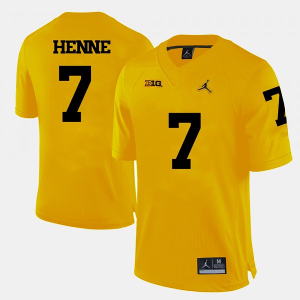 Michigan #7 For Men's Chad Henne Jersey Yellow College Football Stitched